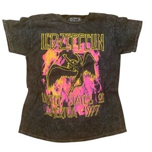 Led Zepplin Black Distressed Wash t-shirt size Medium NWOT